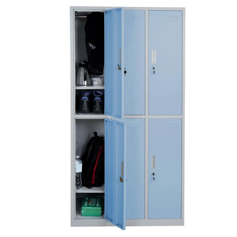 Defekte Ware (Verbogen SK4) | Schliefach Boston T829, Schliefachschrank Wertfachschrank Spind, Metall 6 Fcher ~ blau