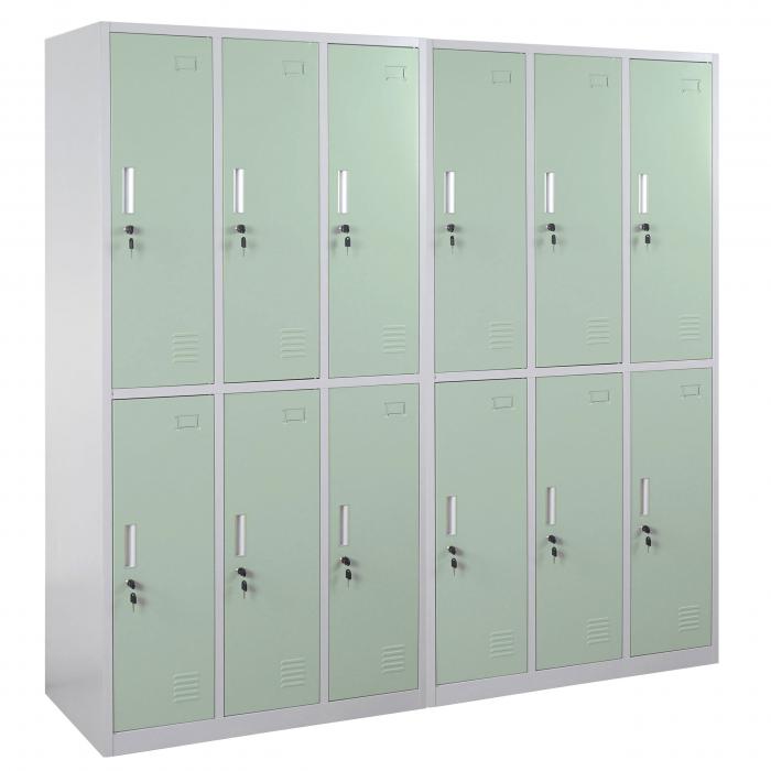 Schliefach Boston T829, Schliefachschrank Wertfachschrank Spind, Metall 12 Fcher ~ grn