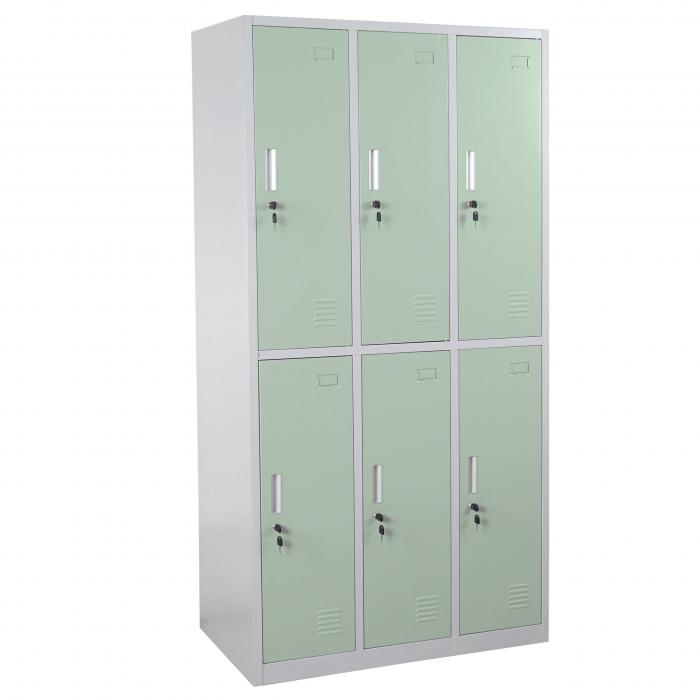 Schliefach Boston T829, Schliefachschrank Wertfachschrank Spind, Metall 6 Fcher ~ grn