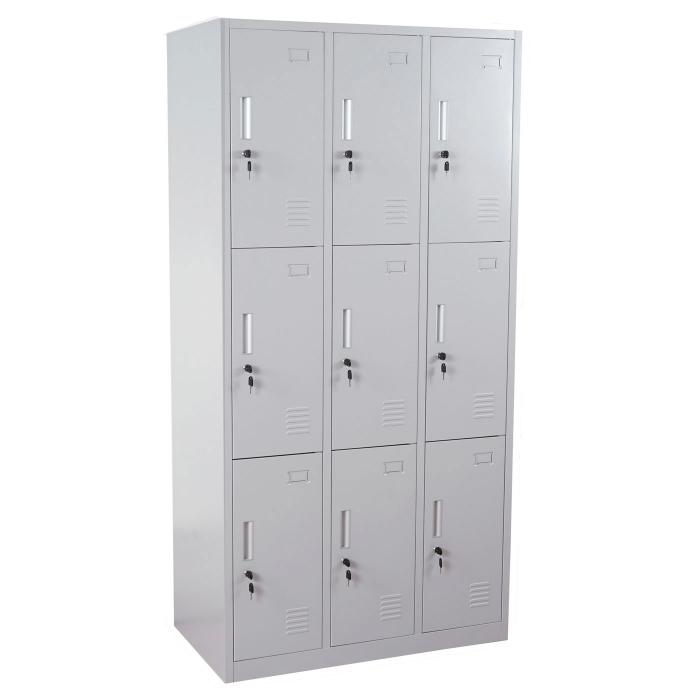 Schliefach Boston T829, Schliefachschrank Wertfachschrank Spind, Metall 9 Fcher ~ grau