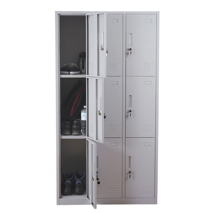 Schliefach Boston T829, Schliefachschrank Wertfachschrank Spind, Metall 9 Fcher ~ grau