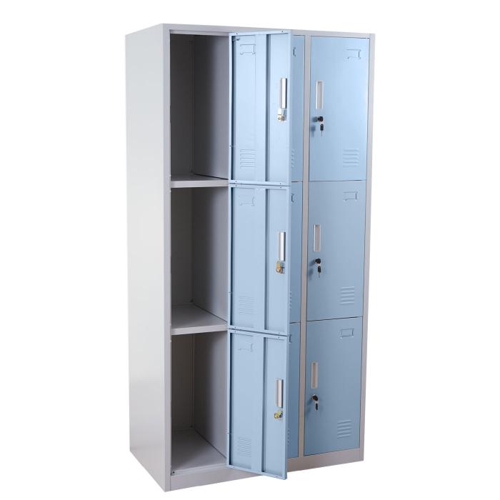 Schliefach Boston T829, Schliefachschrank Wertfachschrank Spind, Metall 9 Fcher ~ blau