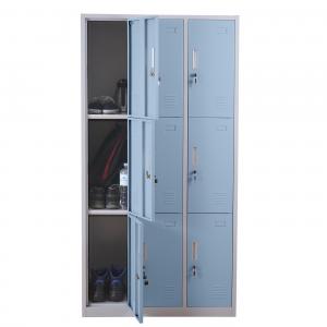 Schliefach Boston T829, Schliefachschrank Wertfachschrank Spind, Metall 9 Fcher ~ blau