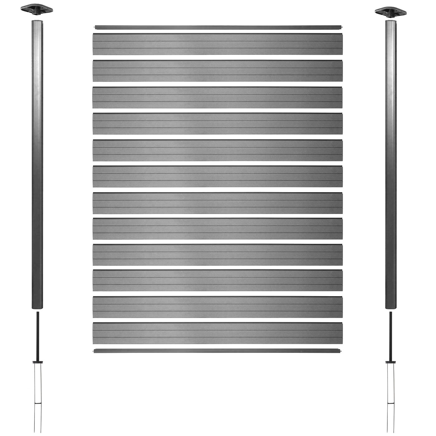 WPC-Basis mit Alu-Pfosten Inhalt Basiselement