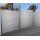 WPC-Sichtschutz Sarthe, Windschutz Zaun, Alu-Pfosten ~ 3er Set, 5,6m grau