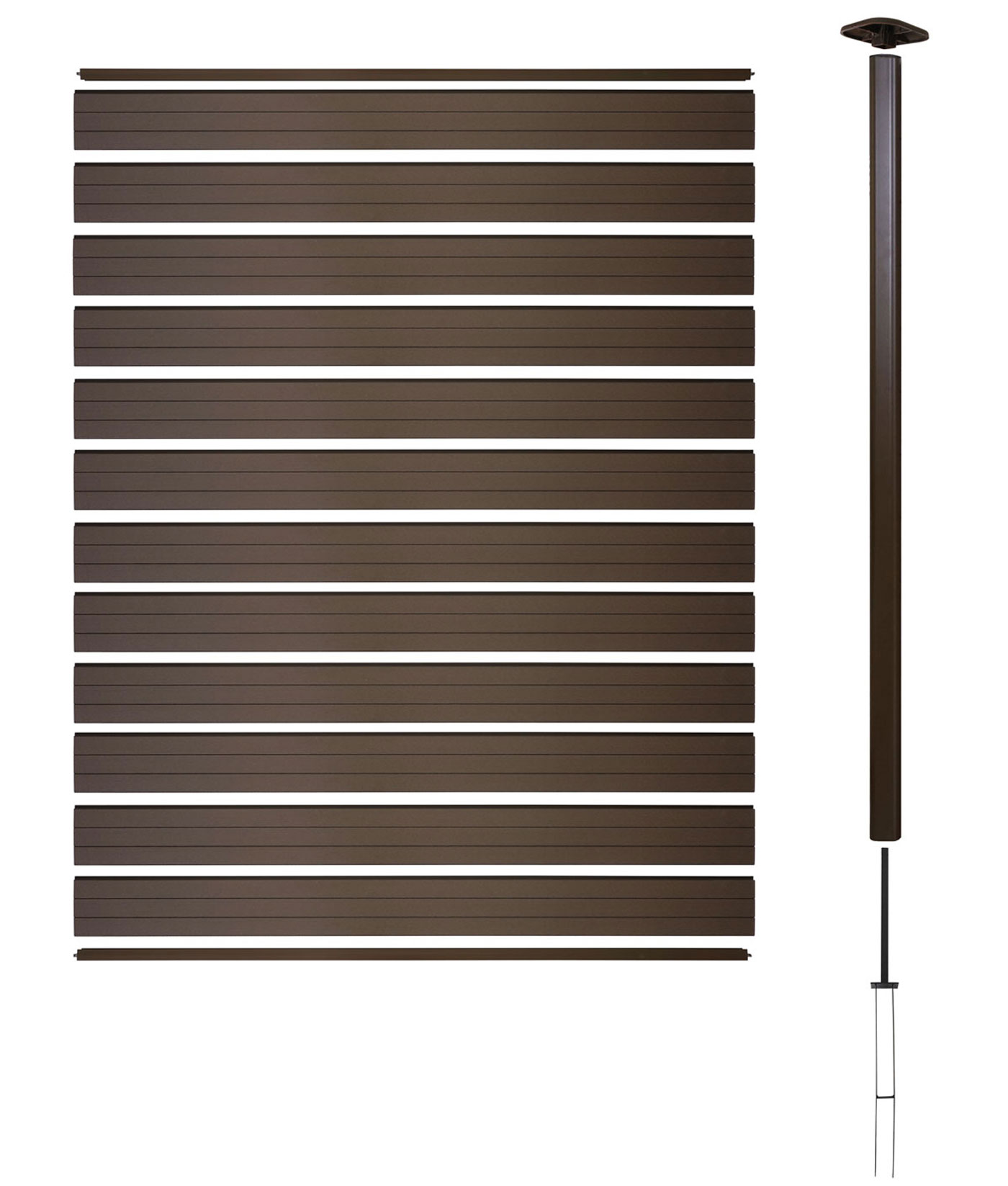 4er Set Latten für WPC-Sichtschutz Sarthe, Bretter Windschutz, ca. 1qm ~  180cm, grau von Heute-Wohnen