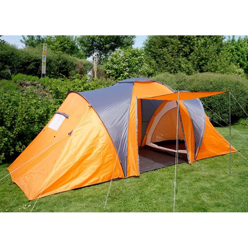 Campingzelt Loksa, 4-Mann Zelt Kuppelzelt Igluzelt Festival-Zelt, 4 Personen ~ orange