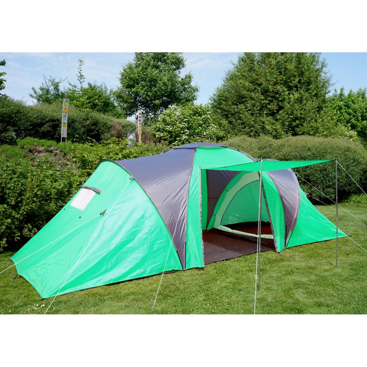 Campingzelt Loksa, 6-Mann Zelt Kuppelzelt Igluzelt Festival-Zelt, 6 Personen ~ grn