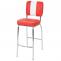 2er-Set Barhocker Avellino, Barstuhl Tresenhocker, Retro 50er Jahre Design, Kunstleder FSC ~ rot-wei