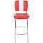 2er-Set Barhocker Avellino, Barstuhl Tresenhocker, Retro 50er Jahre Design, Kunstleder FSC ~ rot-wei