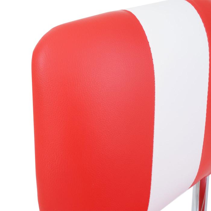 2er-Set Barhocker Avellino, Barstuhl Tresenhocker, Retro 50er Jahre Design, Kunstleder FSC ~ rot-wei