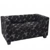 2er Sofa Couch Loungesofa Lille, Stoff/Textil ~ grau/schwarz