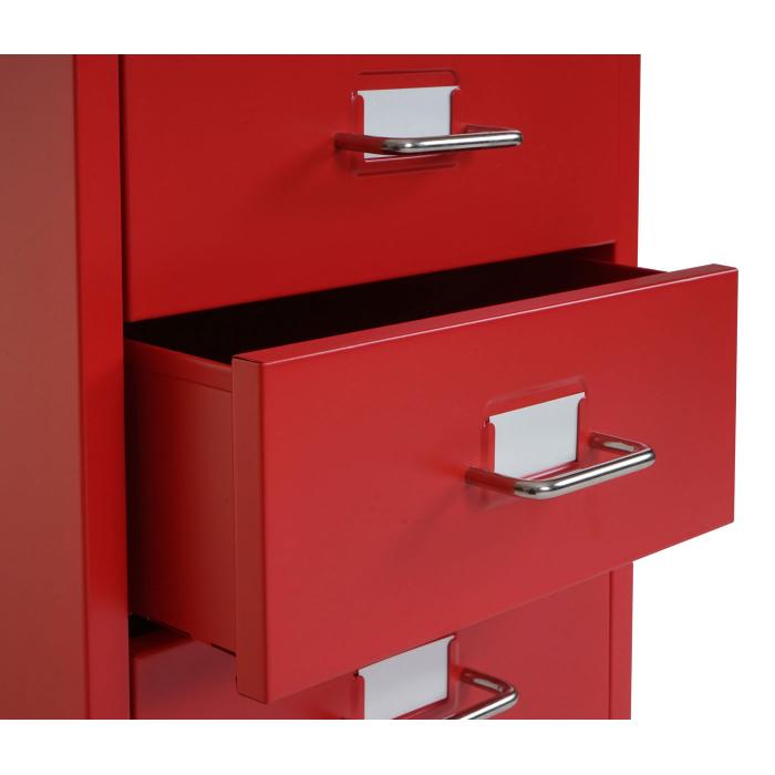 Rollcontainer Boston T851, Schubladenschrank Stahlschrank, 69x28x41cm 6 Schubladen ~ rot