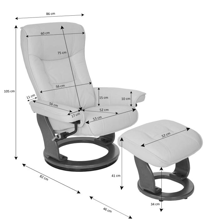 MCA Relaxsessel Hamilton, Fernsehsessel Hocker, Stoff/Textil 130kg belastbar ~ antikbraun, honigfarben