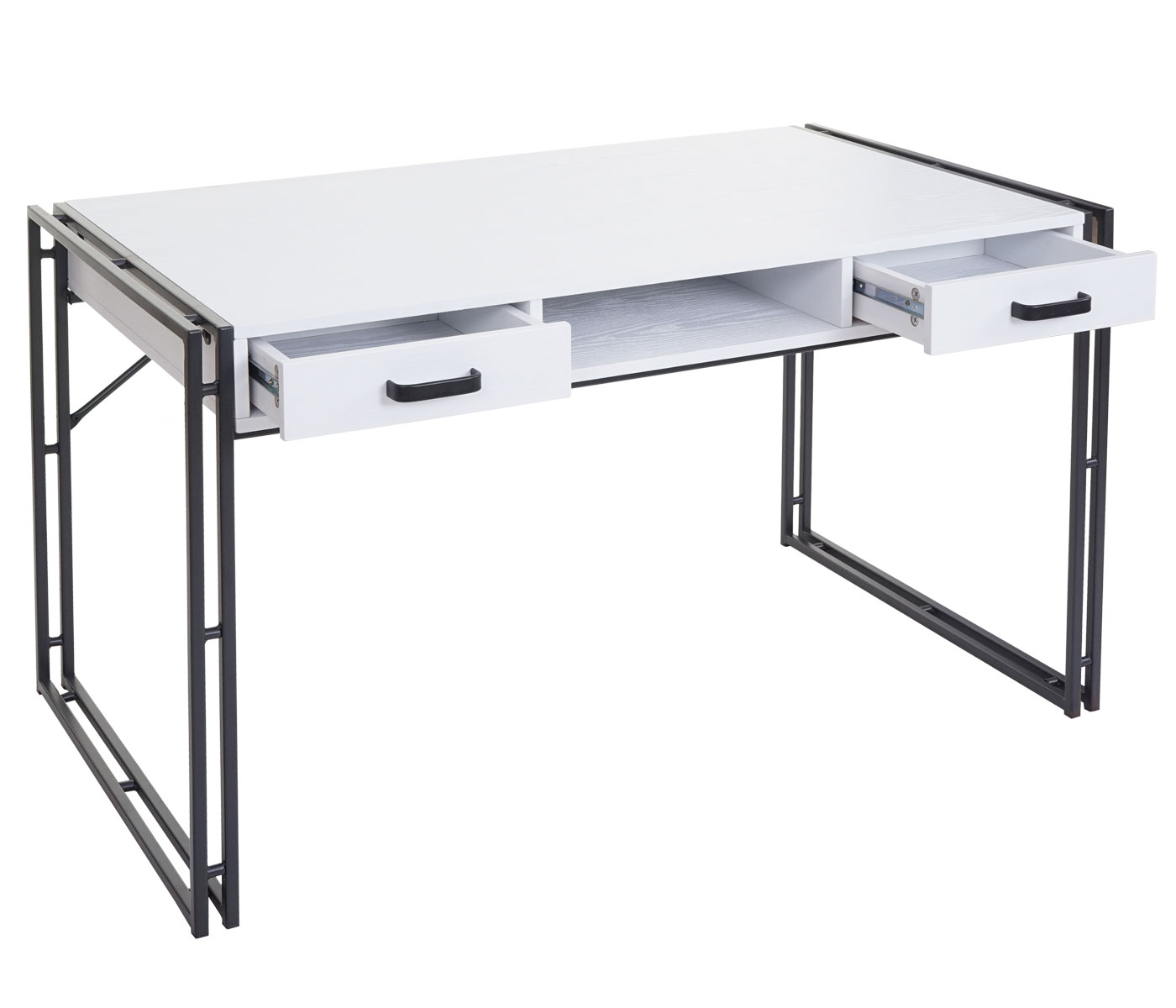 Schreibtisch Bürotisch Computertisch Büro Büromöbel Tisch Metal weiß 56555+56595