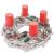 Adventskranz rund, Weihnachtsdeko Tischkranz, Holz Ø 35cm weiß-grau ~ mit Kerzen, rot