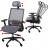Bürostuhl HWC-A20, Schreibtischstuhl, ergonomisch Kopfstütze Stoff/Textil ISO9001 ~ grau