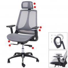 Bürostuhl HWC-A59, Schreibtischstuhl, Sliding-Funktion Stoff/Textil ISO9001 ~ grau/grau
