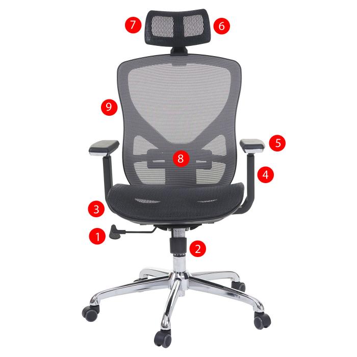 Brostuhl HWC-A61, Schreibtischstuhl, Sliding-Funktion Stoff/Textil ISO9001 ~ schwarz/grau