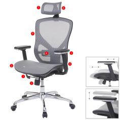 Bürostuhl HWC-A61, Schreibtischstuhl, Sliding-Funktion Stoff/Textil ISO9001 ~ grau/grau