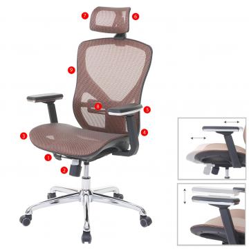 Brostuhl HWC-A61, Schreibtischstuhl, Sliding-Funktion Stoff/Textil ISO9001 ~ mandarin/mandarin