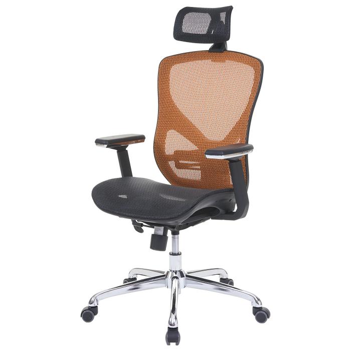 Brostuhl HWC-A61, Schreibtischstuhl, Sliding-Funktion Stoff/Textil ISO9001 ~ schwarz/orange
