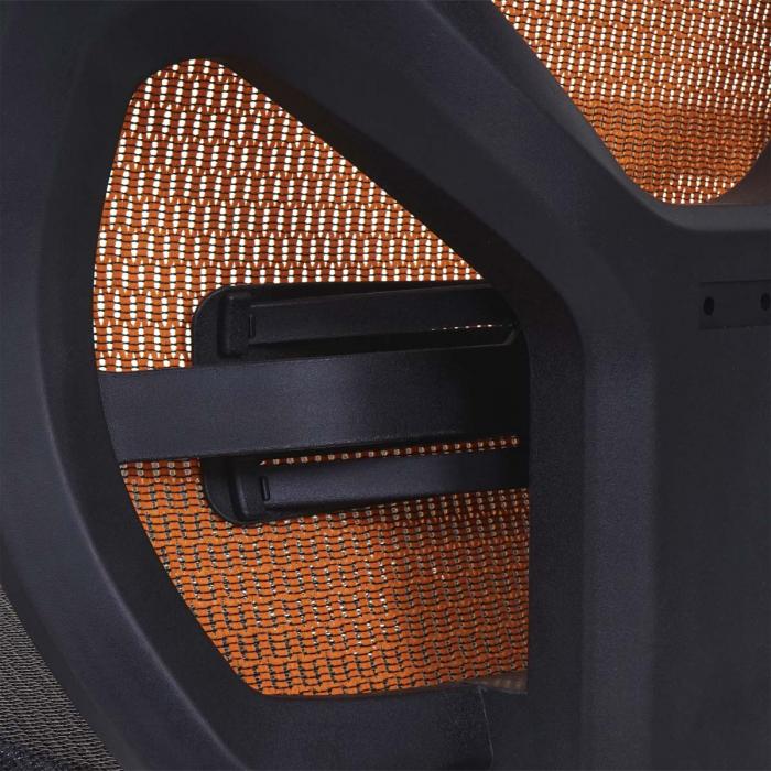 Brostuhl HWC-A61, Schreibtischstuhl, Sliding-Funktion Stoff/Textil ISO9001 ~ schwarz/orange