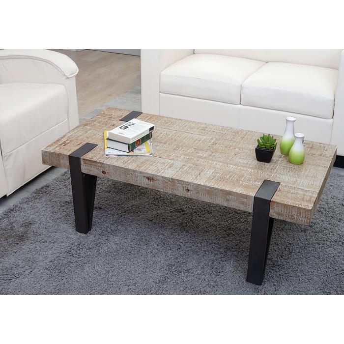 Couchtisch HWC-A15b, Wohnzimmertisch, Tanne Holz rustikal massiv MVG-zertifiziert 40x120x60cm