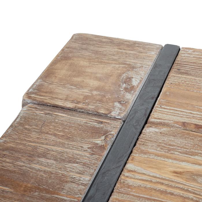 Esszimmergarnitur HWC-A15, Esstisch + 2x Sitzbank, Tanne Holz rustikal massiv FSC-zertifiziert ~ naturfarben 200cm