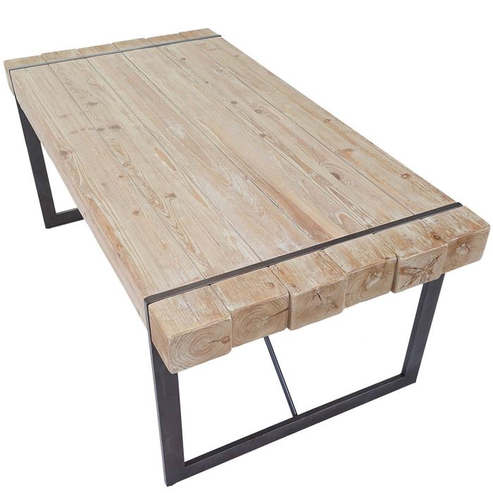Esszimmergarnitur HWC-A15, Esstisch + 2x Sitzbank, Tanne Holz rustikal massiv FSC-zertifiziert ~ naturfarben 180cm