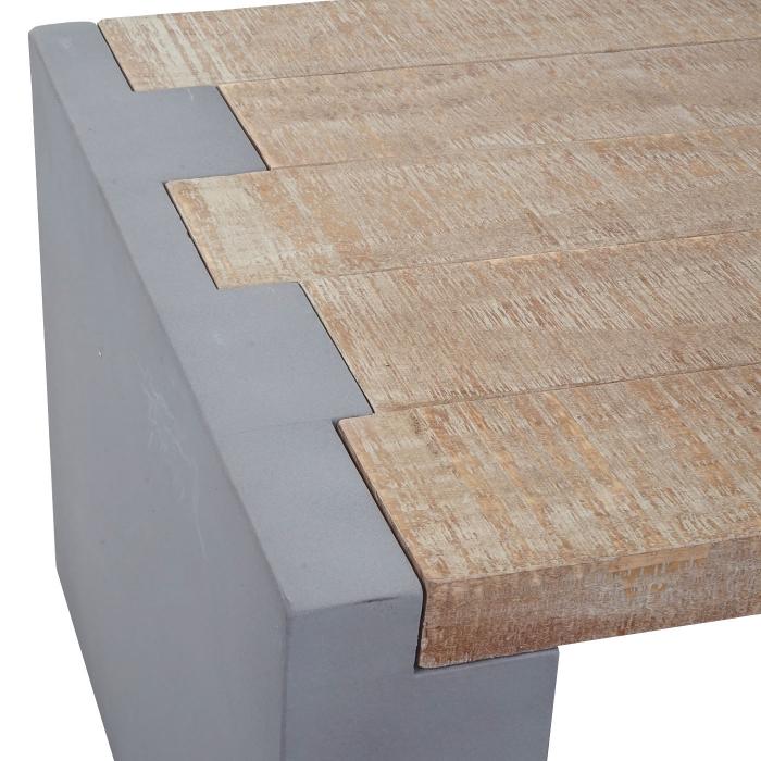 Couchtisch HWC-A15, Wohnzimmertisch, Beton-Optik Tanne Holz rustikal massiv MVG-zertifiziert 46x122x60cm