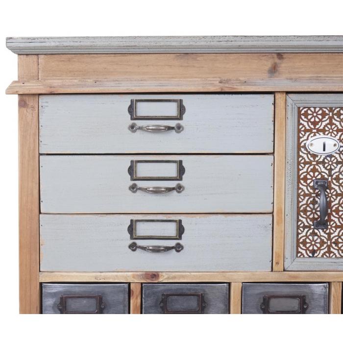 Apotheker-Schrank HWC-A43, Kommode, Tanne Holz massiv Vintage Shabby-Look 152x81x34cm