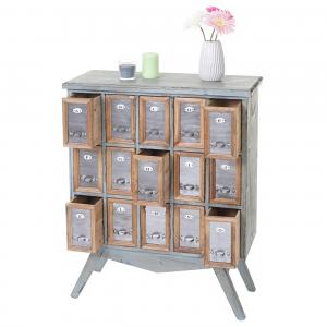 Apotheker-Schrank HWC-A43, Kommode, Tanne Holz massiv Vintage Shabby-Look 94x73x32cm