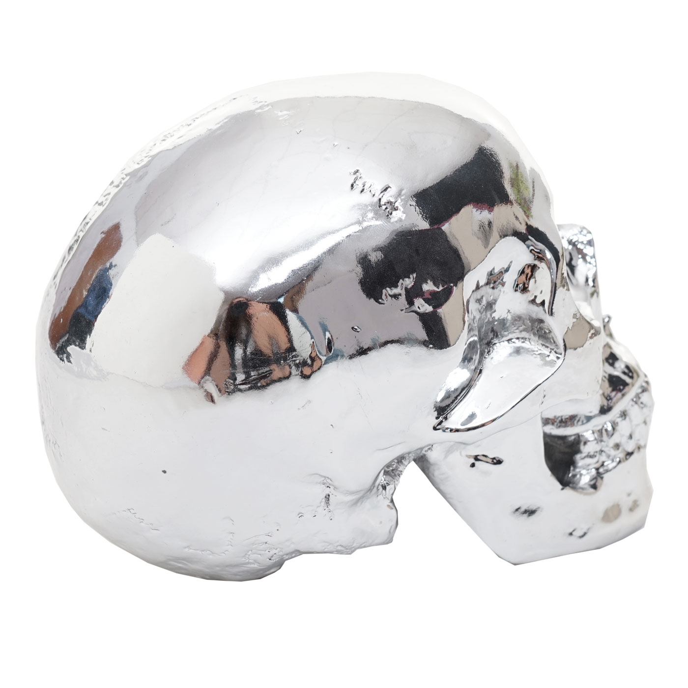 Deko Skull Totenkopf Wandskulptur Silber 42x30 cm mit Nickel Finish aus  AluminiumWOMO-Design günstig online kaufen