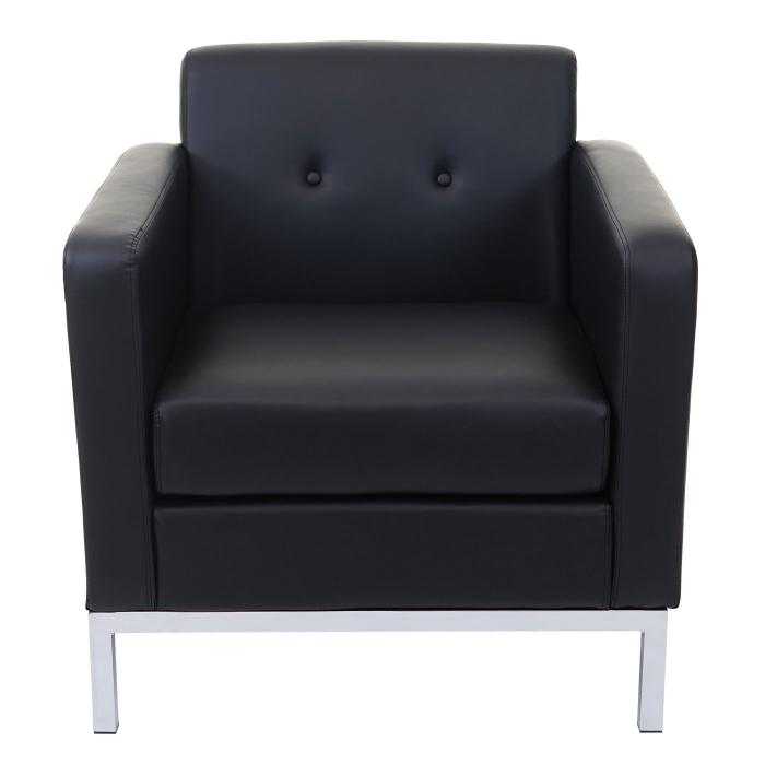 Sessel HWC-C19, Modular-Sofa mit Armlehne, erweiterbar Kunstleder ~ schwarz