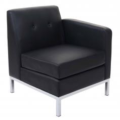 Sessel HWC-C19, Modular-Sofa Seitenteil rechts mit Armlehne, erweiterbar Kunstleder ~ schwarz