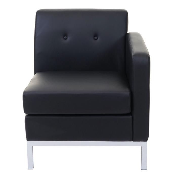 Sessel HWC-C19, Modular-Sofa Seitenteil rechts mit Armlehne, erweiterbar Kunstleder ~ schwarz