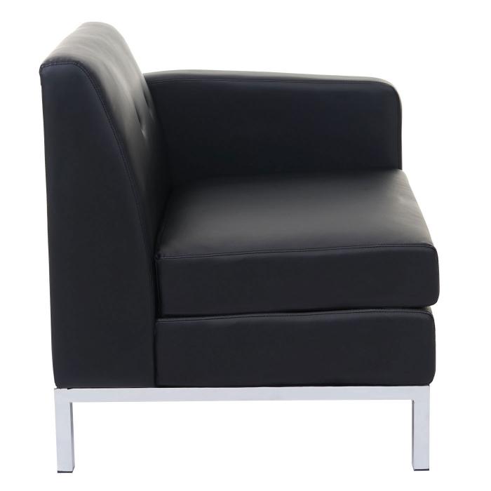 Sessel HWC-C19, Modular-Sofa Seitenteil rechts mit Armlehne, erweiterbar Kunstleder ~ schwarz