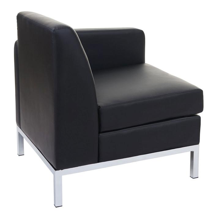 Sessel HWC-C19, Modular-Sofa Seitenteil rechts mit Armlehne, erweiterbar Kunstleder ~ schwarz