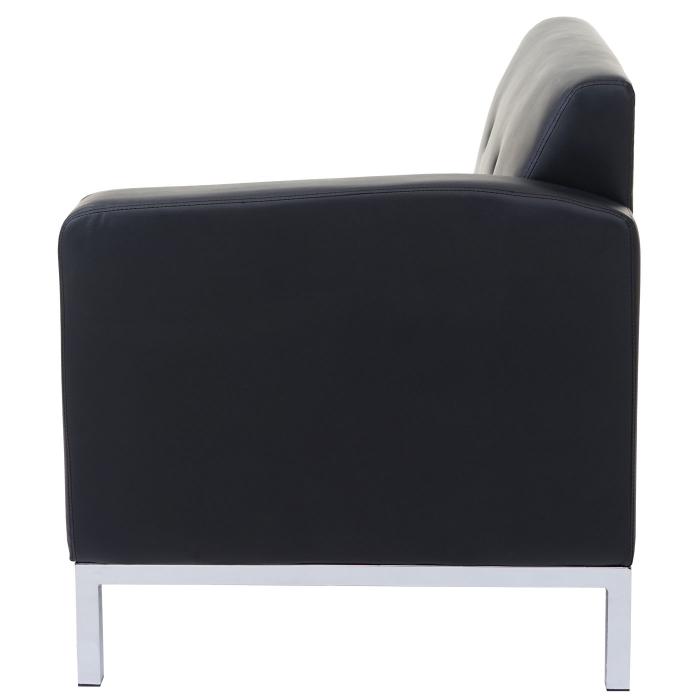 Sessel HWC-C19, Modular-Sofa Seitenteil rechts mit Armlehne, erweiterbar Kunstleder ~ schwarz
