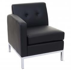 Sessel HWC-C19, Modular-Sofa Seitenteil links mit Armlehne, erweiterbar Kunstleder ~ schwarz