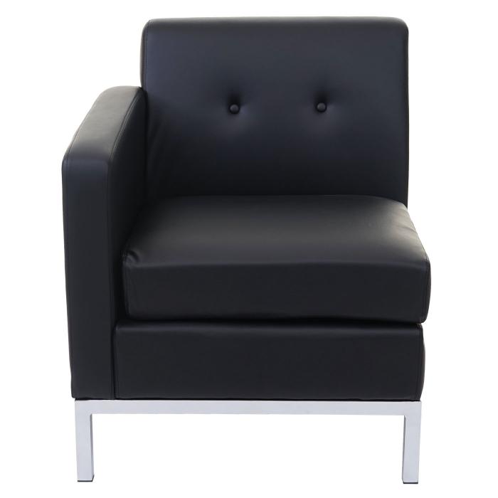 Sessel HWC-C19, Modular-Sofa Seitenteil links mit Armlehne, erweiterbar Kunstleder ~ schwarz