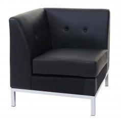 Sessel HWC-C19, Modular-Sofa Eckteil ohne Armlehnen, erweiterbar Kunstleder ~ schwarz