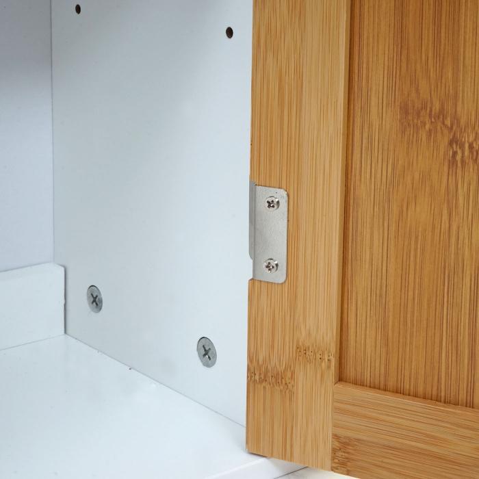 Waschbeckenunterschrank HWC-A85, Badschrank 60x60x30cm ~ bambus