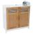 Waschbeckenunterschrank HWC-A85, Badschrank 60x60x30cm ~ bambus