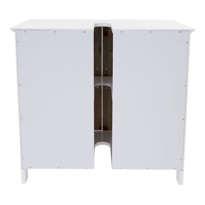 Waschbeckenunterschrank HWC-A85, Badschrank 60x60x30cm ~ bambus