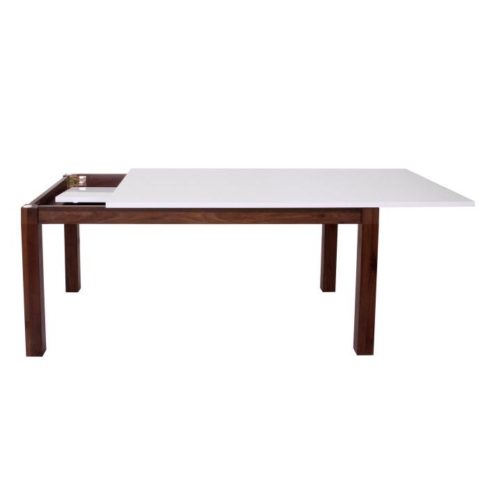 Esstisch HWC-B51, Esszimmertisch Tisch, ausziehbar hochglanz Walnuss-Optik 160-200x90cm