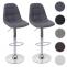 2er-Set Barhocker HWC-A67, Barstuhl Tresenhocker, MVG-zertifiziert ~ grau, Textil