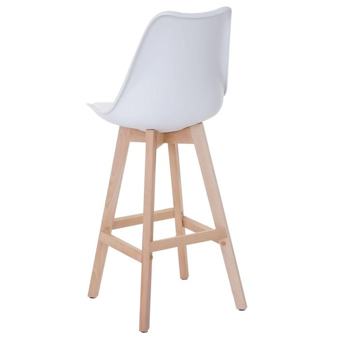 2er-Set Barhocker Malm T501, Retro Design ~ wei, Sitzflche Kunstleder wei, helle Beine