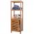 Badregal HWC-B18, Badezimmer Badschrank Standregal mit Tür, Bambus ~ 110x36x34cm